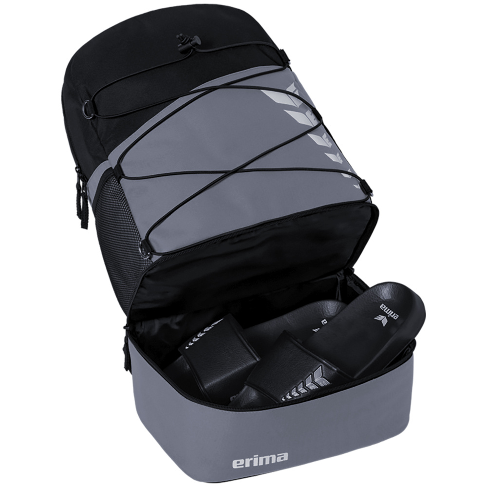 ERIMA SIX WINGS BACKPACK, SLATE GREY-BLACK. 