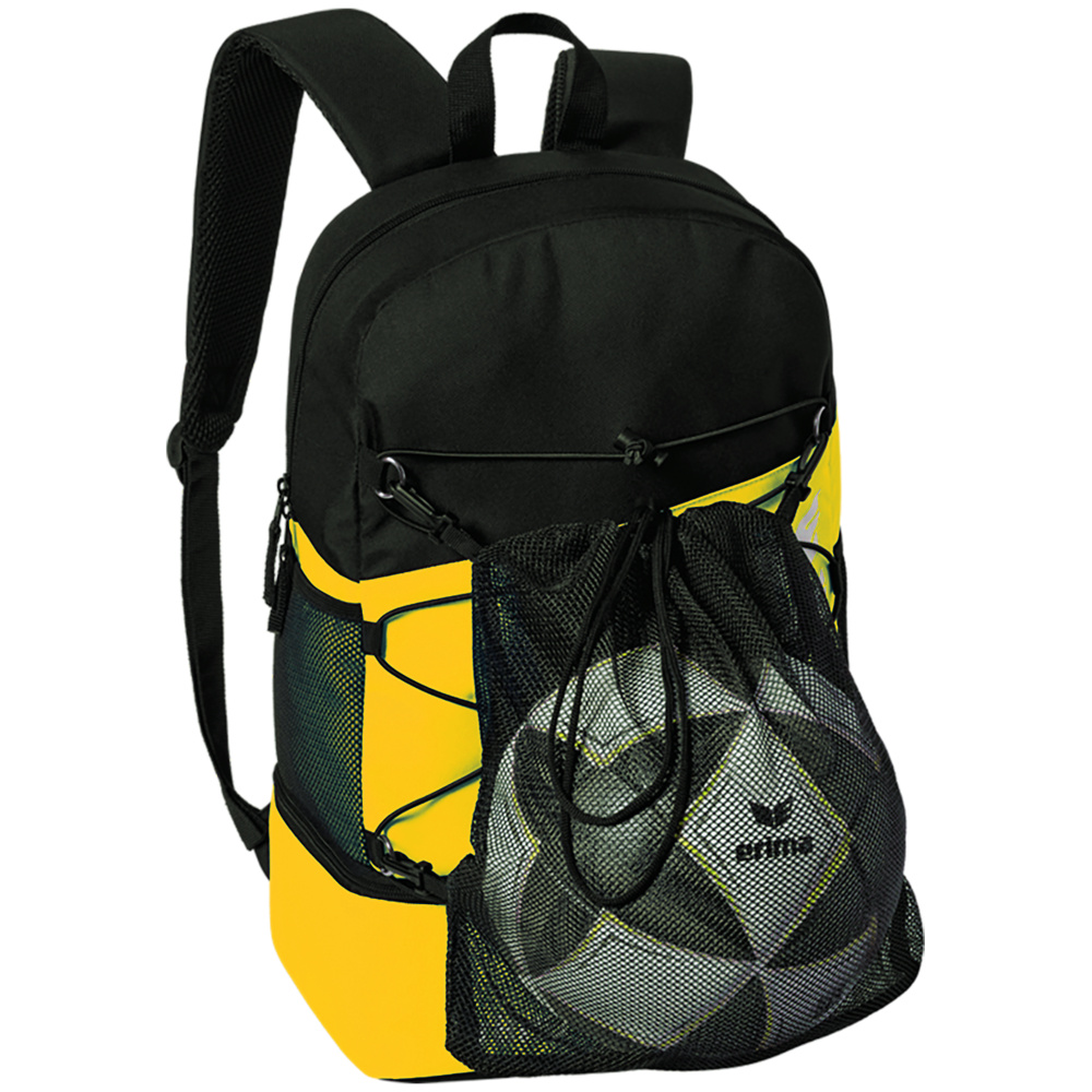 ERIMA SIX WINGS BACKPACK, YELLOW-BLACK. 