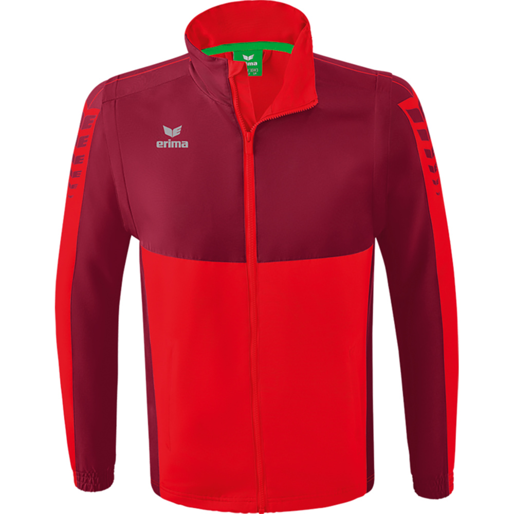 ERIMA SIX WINGS JACKET WITH DETACHABLE SLEEVES, BORDEAUX-RED MEN. 