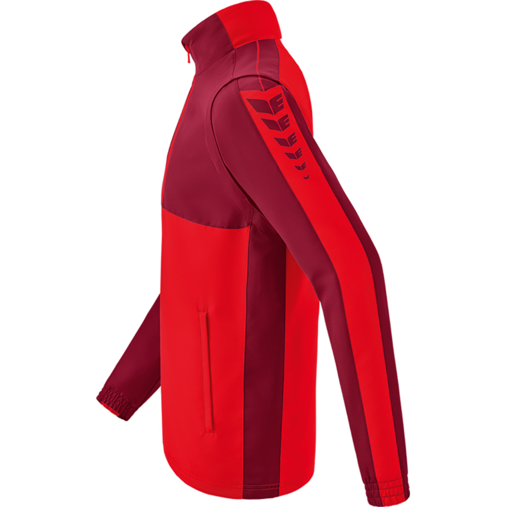 ERIMA SIX WINGS JACKET WITH DETACHABLE SLEEVES, BORDEAUX-RED MEN. 