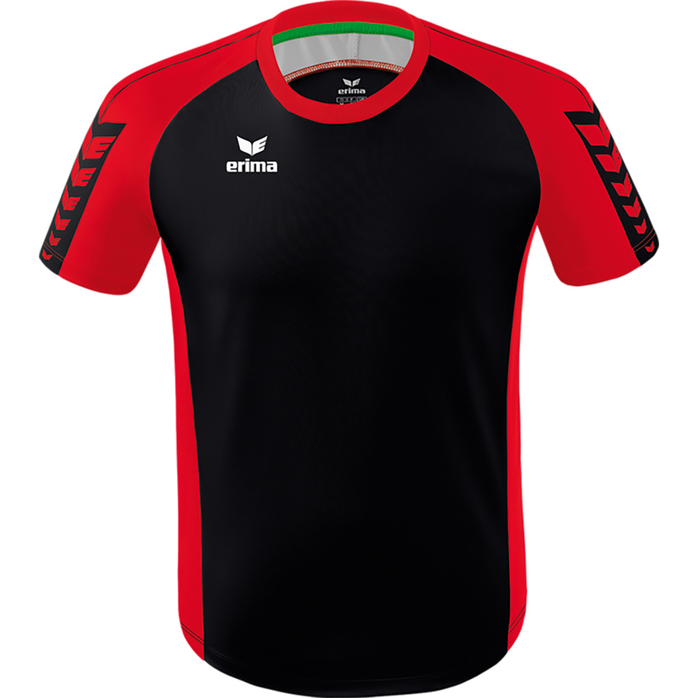 ERIMA SIX WINGS JERSEY SHORT SLEEVE, BLACK-RED KIDS. 