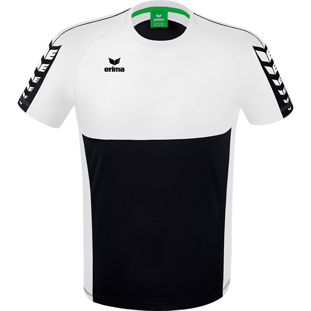 ERIMA SIX WINGS JERSEY SHORT SLEEVE, BLACK-WHITE KIDS. 