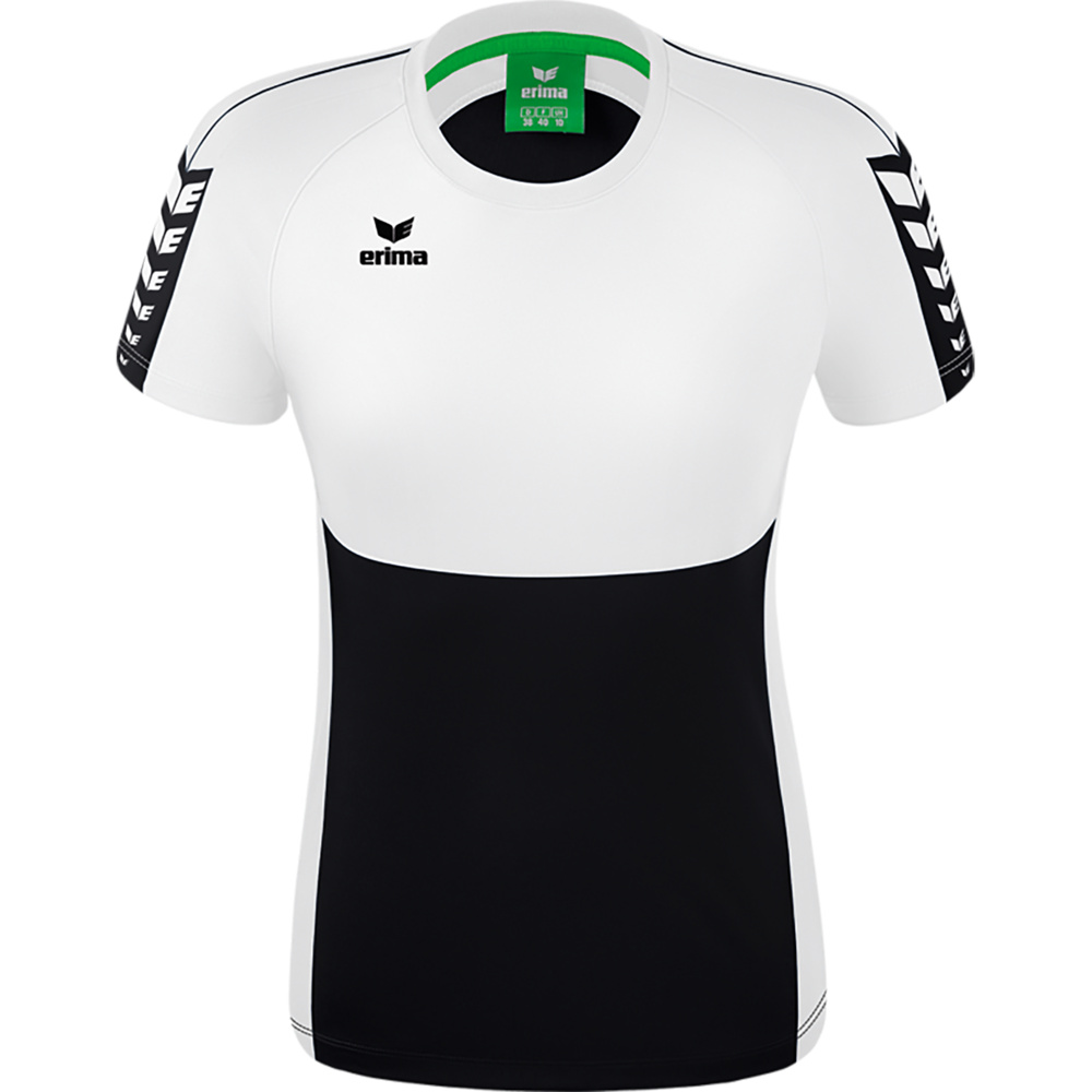 ERIMA SIX WINGS JERSEY SHORT SLEEVE, BLACK-WHITE WOMEN. 