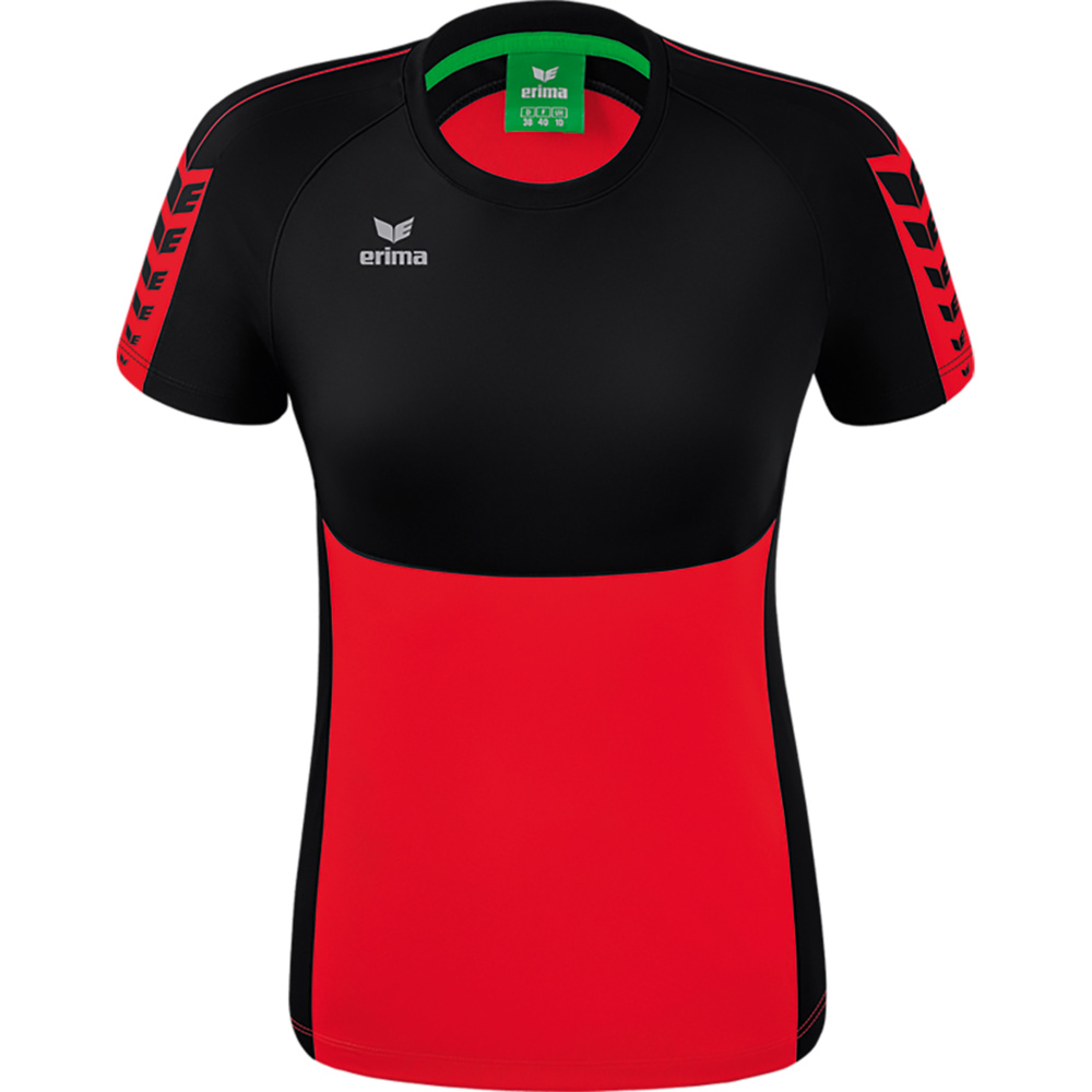 ERIMA SIX WINGS JERSEY SHORT SLEEVE, RED-BLACK WOMEN. 