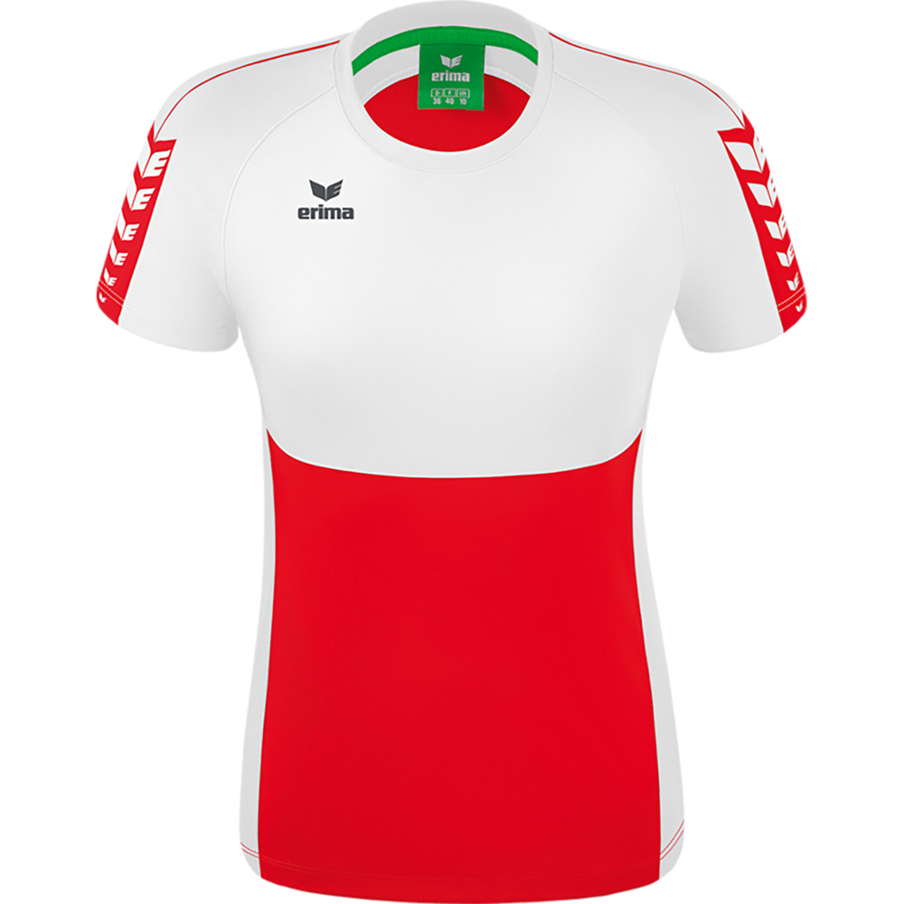 ERIMA SIX WINGS JERSEY SHORT SLEEVE, RED-WHITE WOMEN. 