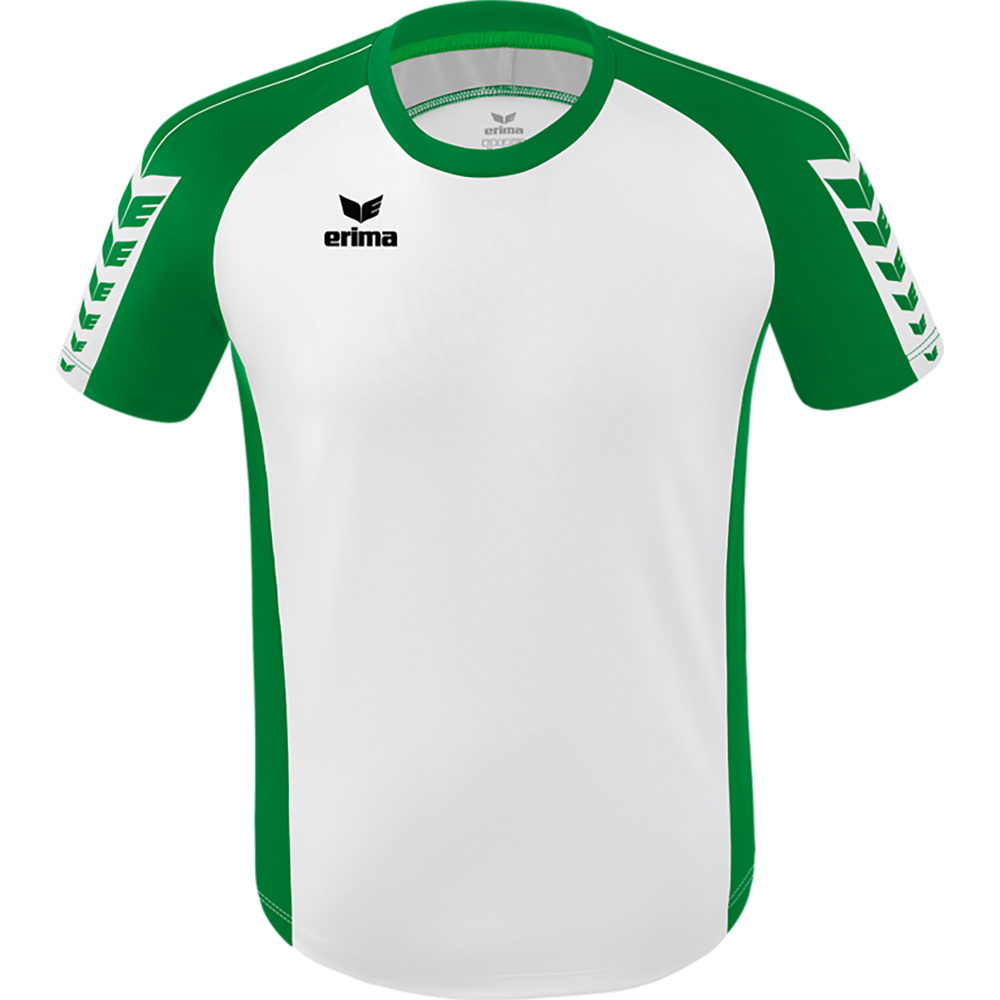 ERIMA SIX WINGS JERSEY SHORT SLEEVE, WHITE-EMERALD KIDS. 