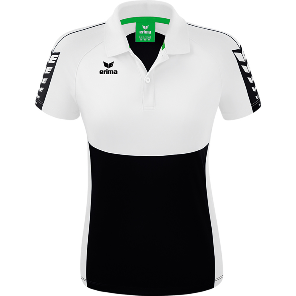 ERIMA SIX WINGS POLO-SHIRT, BLACK-WHITE WOMEN. 