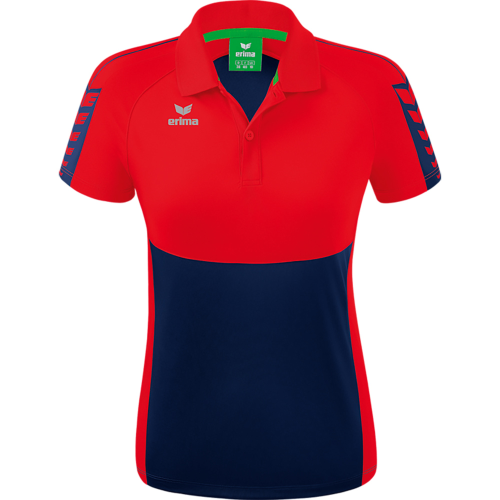 ERIMA SIX WINGS POLO-SHIRT, NEW NAVY-RED WOMEN. 