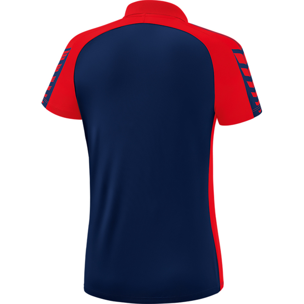 ERIMA SIX WINGS POLO-SHIRT, NEW NAVY-RED WOMEN. 