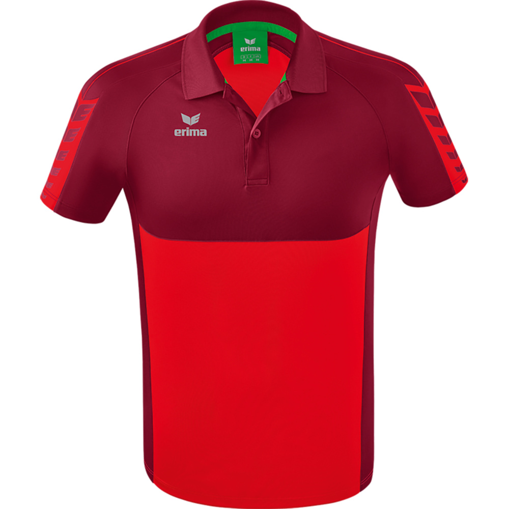 ERIMA SIX WINGS POLO-SHIRT, RED-BORDEAUX MEN. 