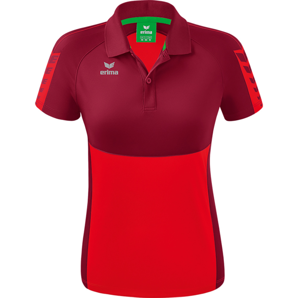 ERIMA SIX WINGS POLO-SHIRT, RED-BORDEAUX WOMEN. 