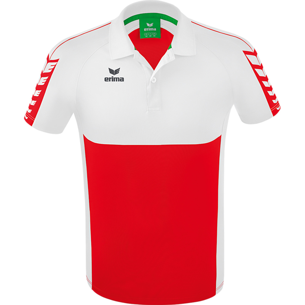 ERIMA SIX WINGS POLO-SHIRT, RED-WHITE MEN. 