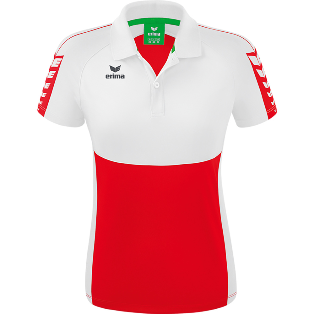 ERIMA SIX WINGS POLO-SHIRT, RED-WHITE WOMEN. 