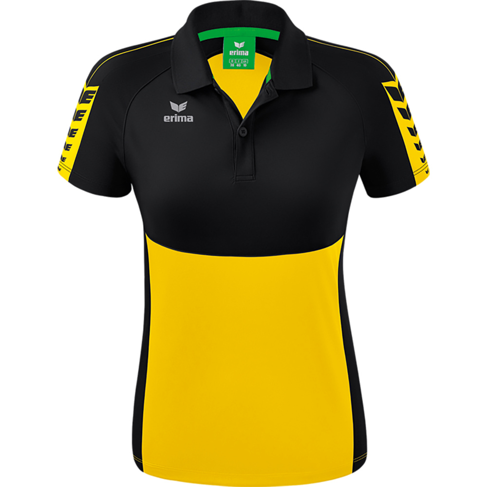 ERIMA SIX WINGS POLO-SHIRT, YELLOW-BLACK WOMEN. 