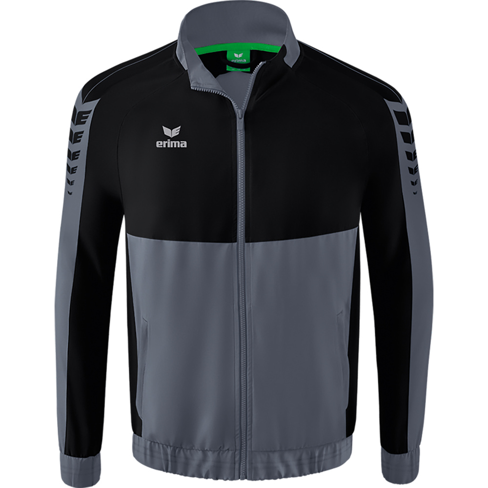 ERIMA SIX WINGS PRESENTATION JACKET, SLATE GREY-BLACK KIDS. 