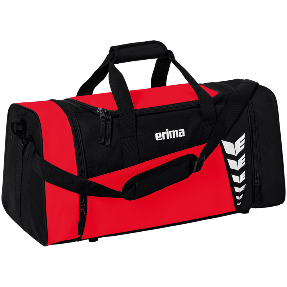 ERIMA SIX WINGS SPORTS BAG, RED-BLACK. 