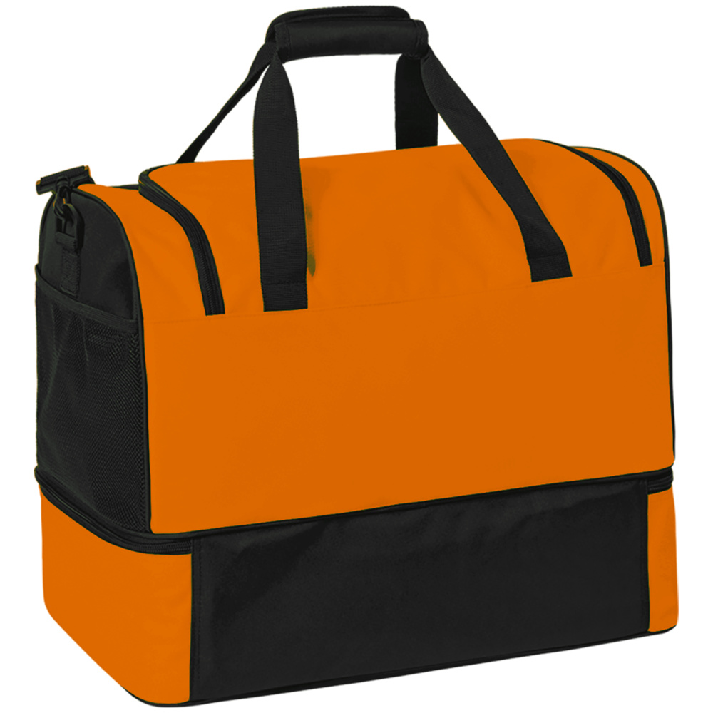 ERIMA SIX WINGS SPORTS BAG WITH BOTTOM COMPARTMENT, ORANGE-BLACK. 
