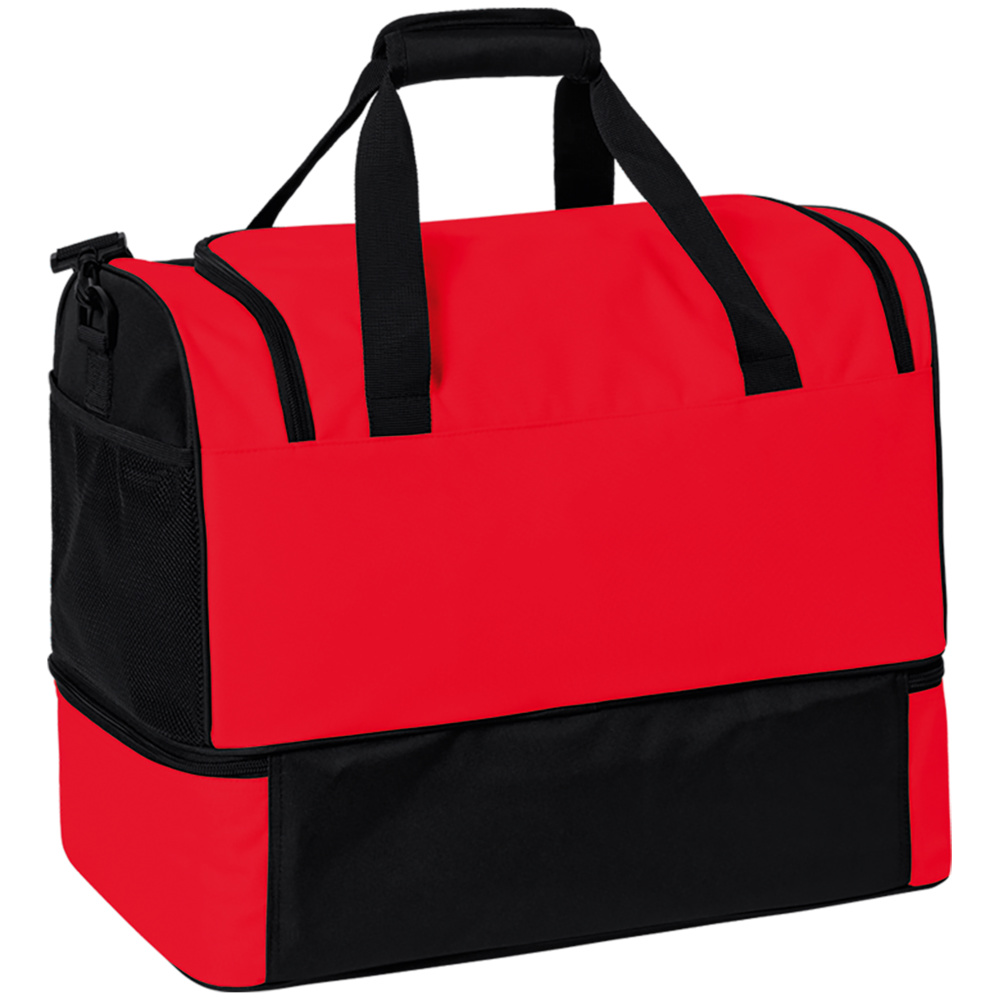 ERIMA SIX WINGS SPORTS BAG WITH BOTTOM COMPARTMENT, RED-BLACK. 