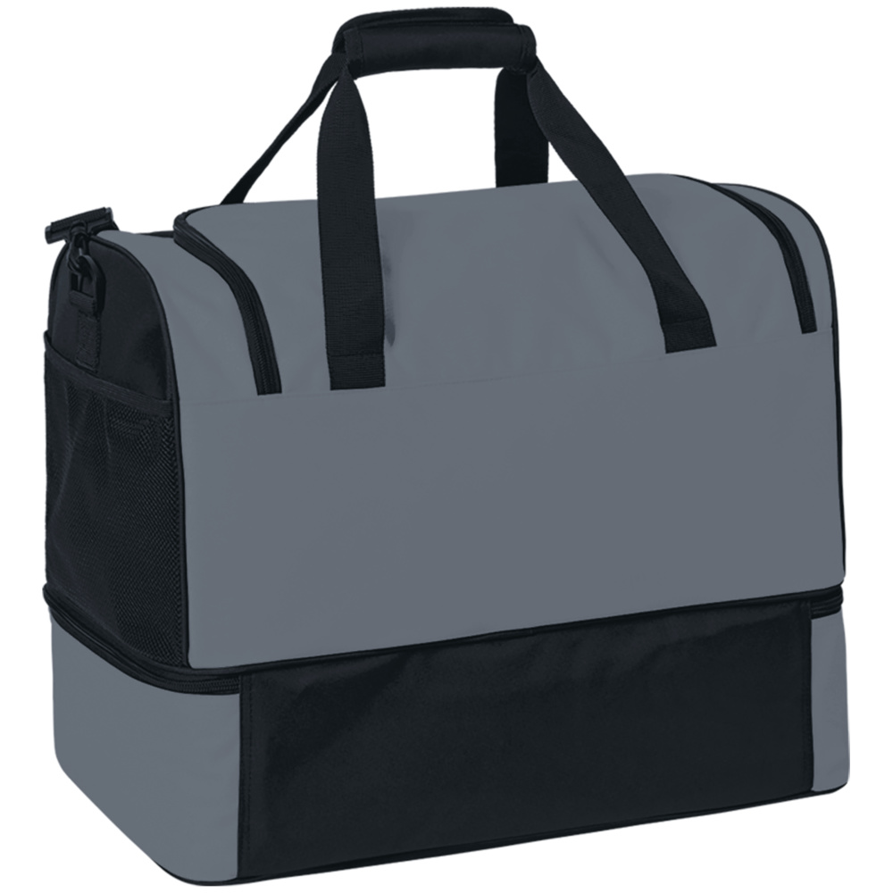 ERIMA SIX WINGS SPORTS BAG WITH BOTTOM COMPARTMENT, SLATE GREY-BLACK. 