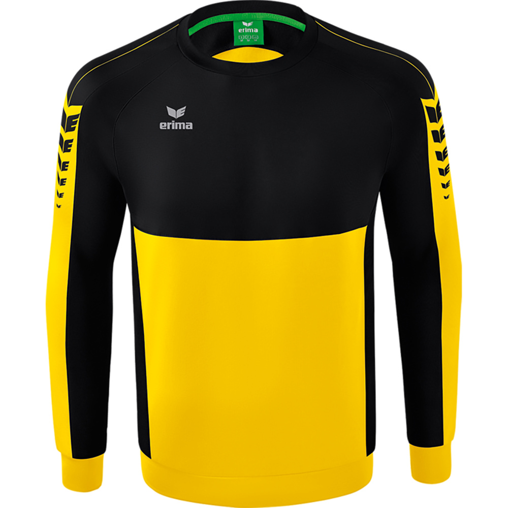 ERIMA SIX WINGS SWEATSHIRT, YELLOW-BLACK KIDS. 