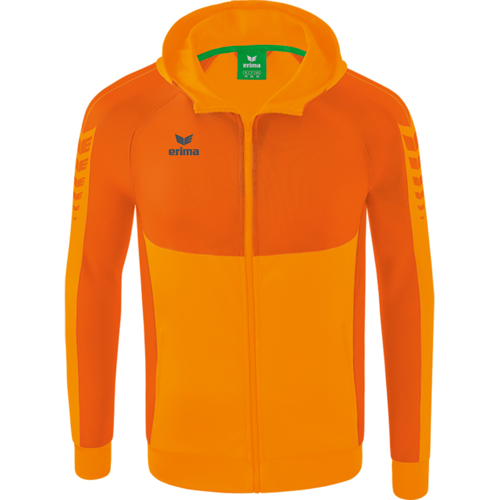 ERIMA SIX WINGS TRAINING JACKET WITH HOOD, NEW ORANGE-ORANGE KIDS. 