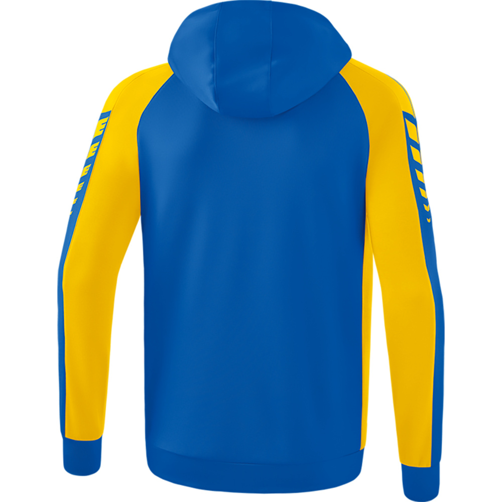 ERIMA SIX WINGS TRAINING JACKET WITH HOOD, NEW ROYAL-YELLOW KIDS. 