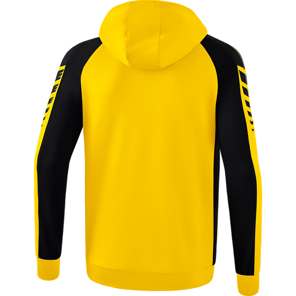 ERIMA SIX WINGS TRAINING JACKET WITH HOOD, YELLOW-BLACK KIDS. 