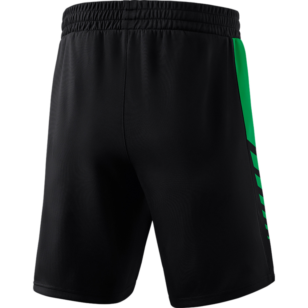 ERIMA SIX WINGS WORKER SHORTS, BLACK-EMERALD KIDS. 