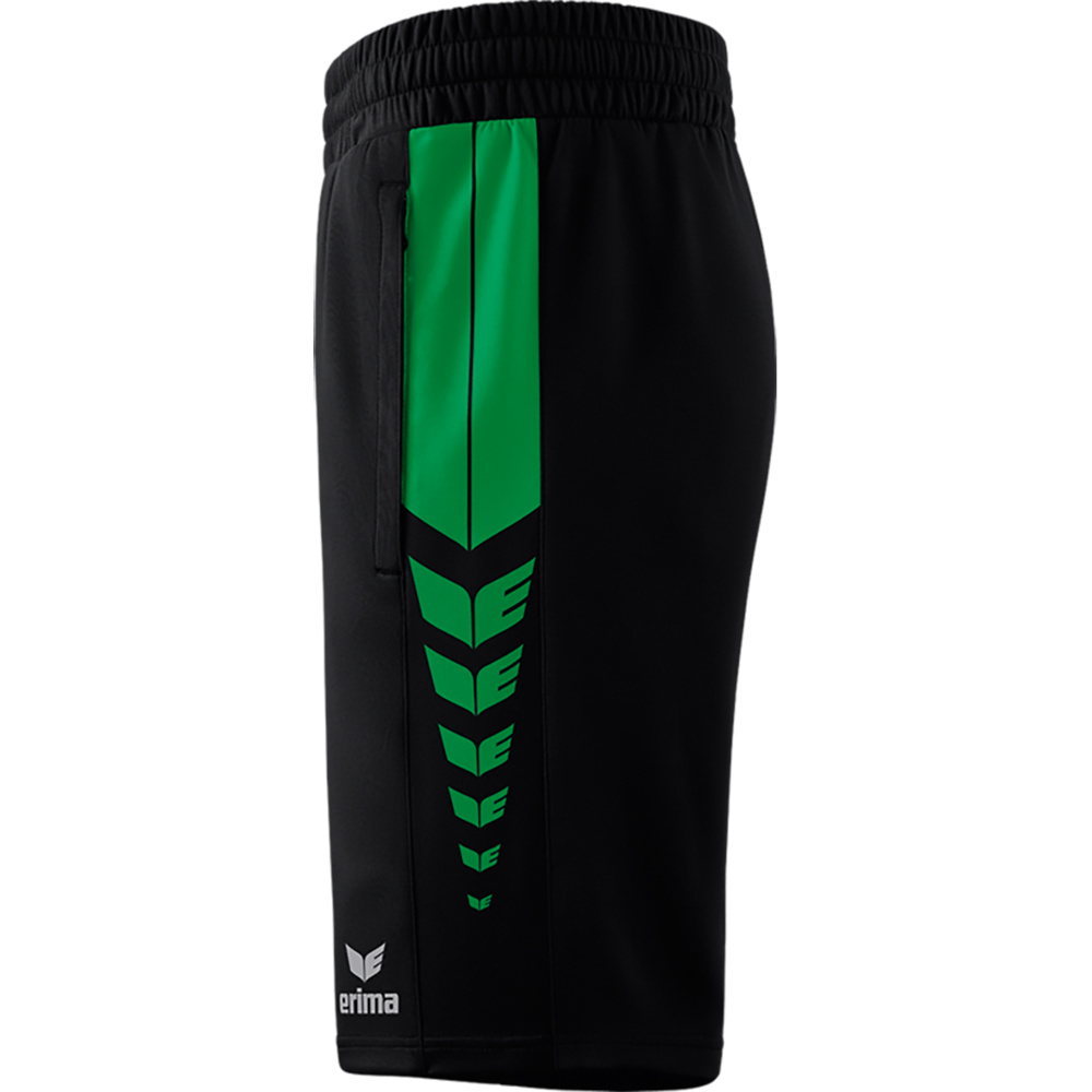 ERIMA SIX WINGS WORKER SHORTS, BLACK-EMERALD MEN. 