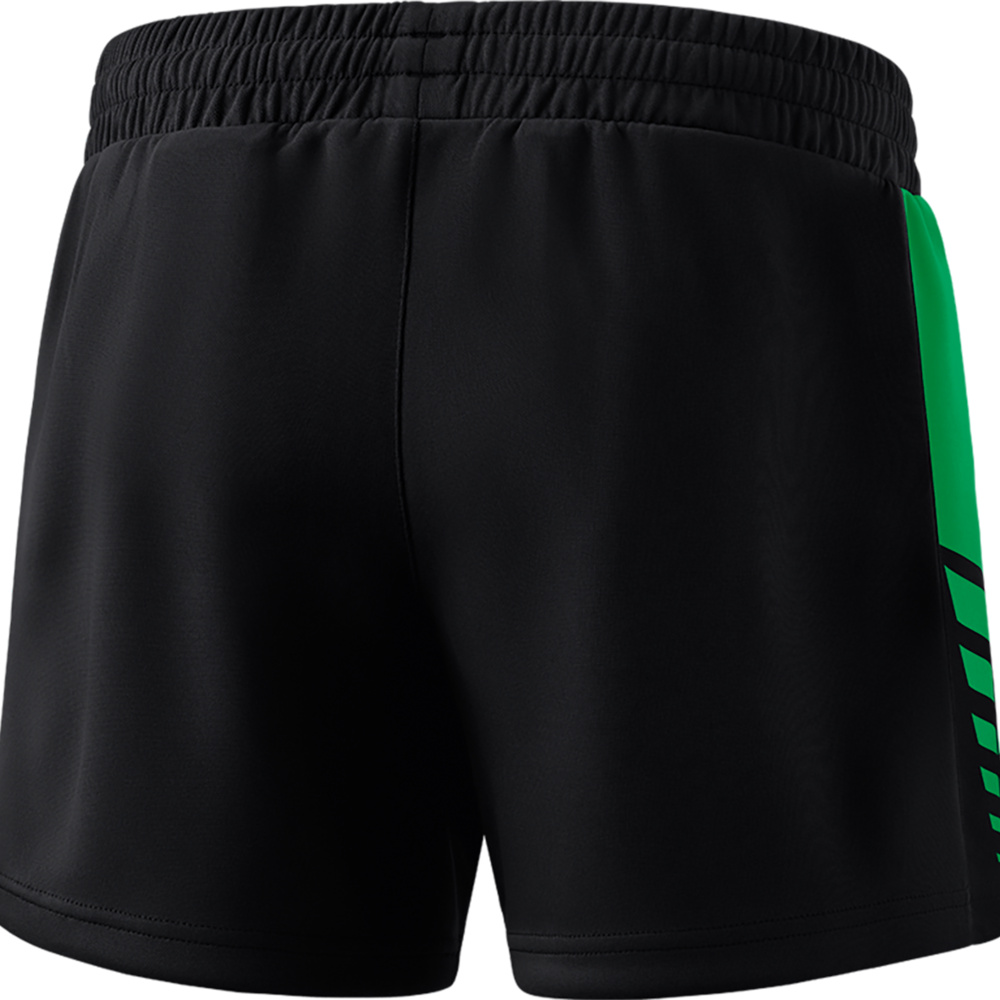 ERIMA SIX WINGS WORKER SHORTS, BLACK-EMERALD WOMEN. 