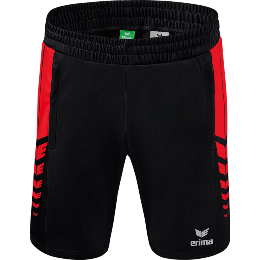 ERIMA SIX WINGS WORKER SHORTS, BLACK-RED KIDS. 