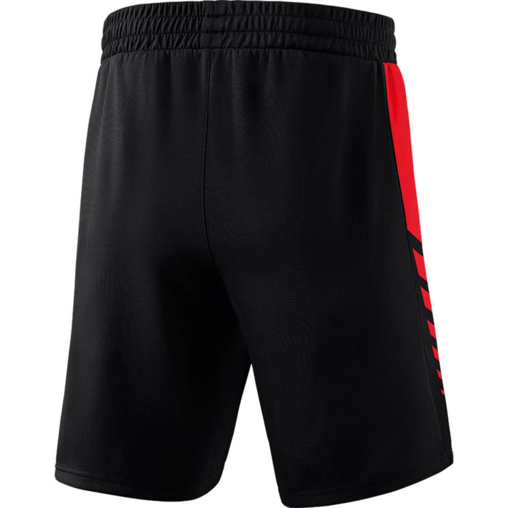 ERIMA SIX WINGS WORKER SHORTS, BLACK-RED KIDS. 