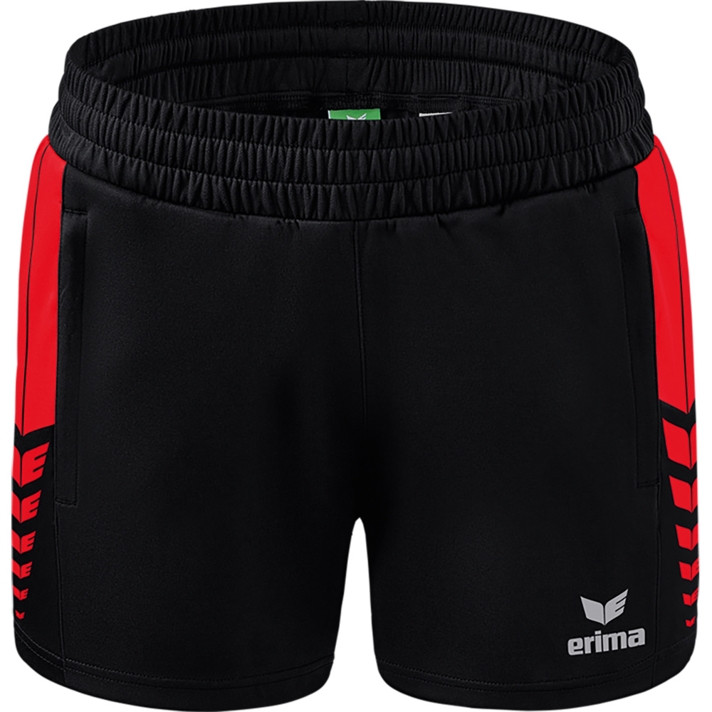 ERIMA SIX WINGS WORKER SHORTS, BLACK-RED WOMEN. 