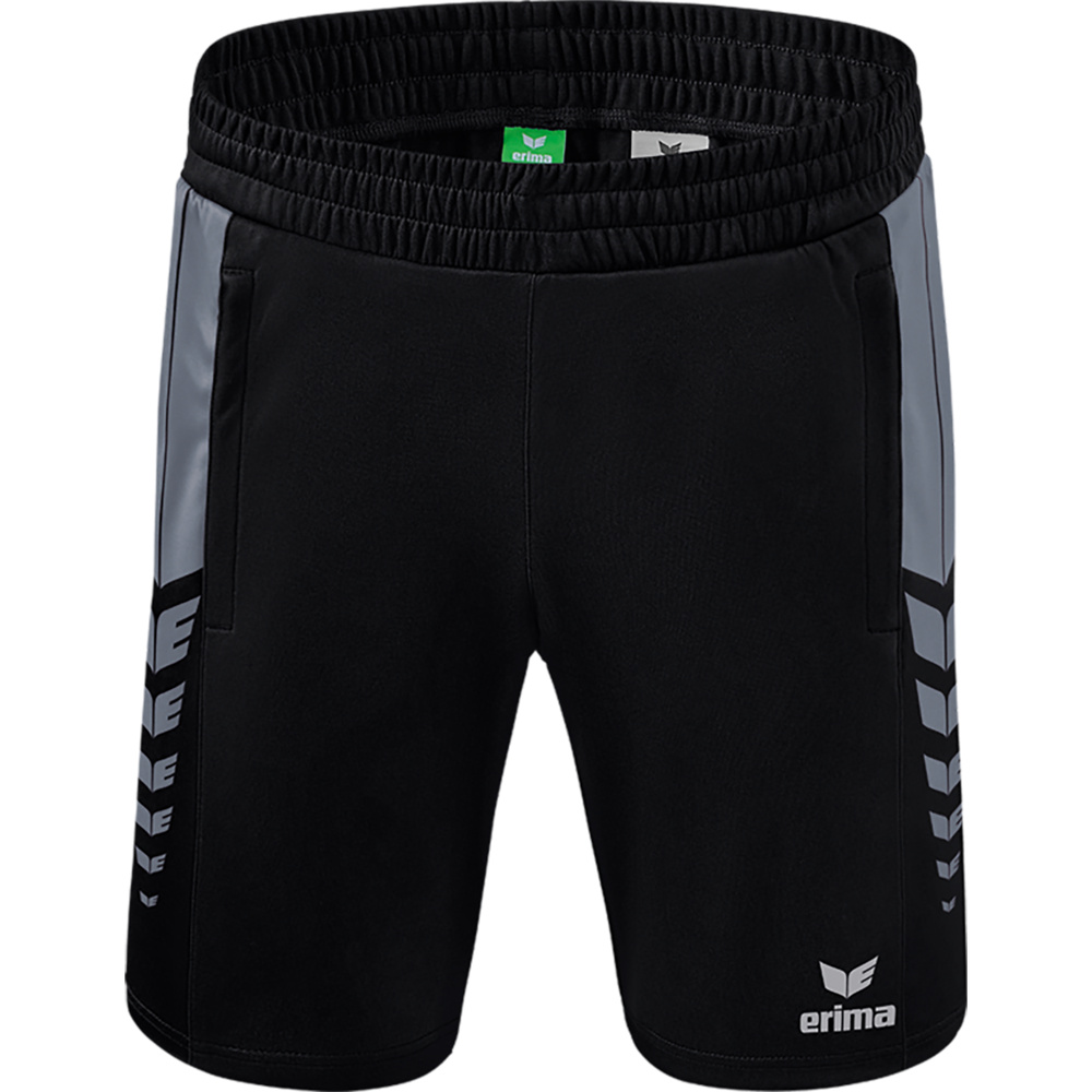 ERIMA SIX WINGS WORKER SHORTS, BLACK-SLATE GREY KIDS. 