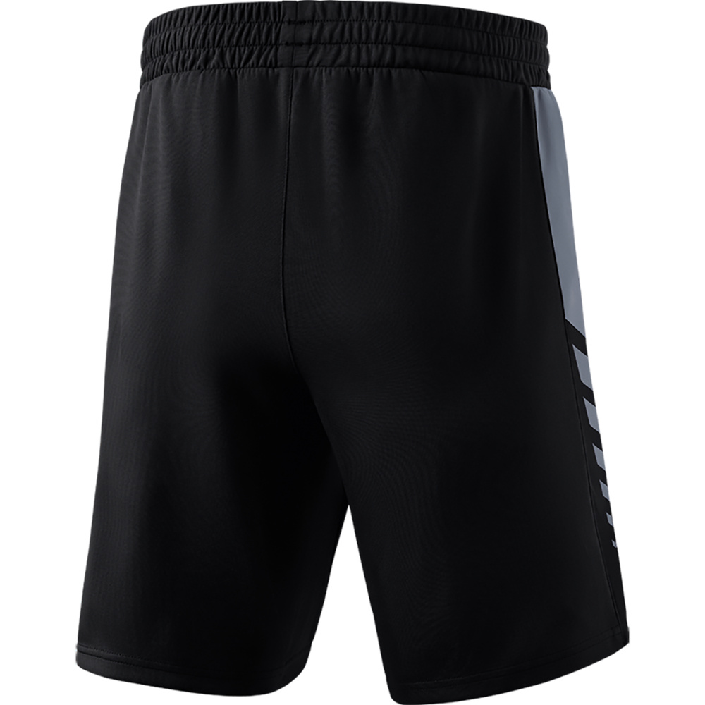 ERIMA SIX WINGS WORKER SHORTS, BLACK-SLATE GREY KIDS. 