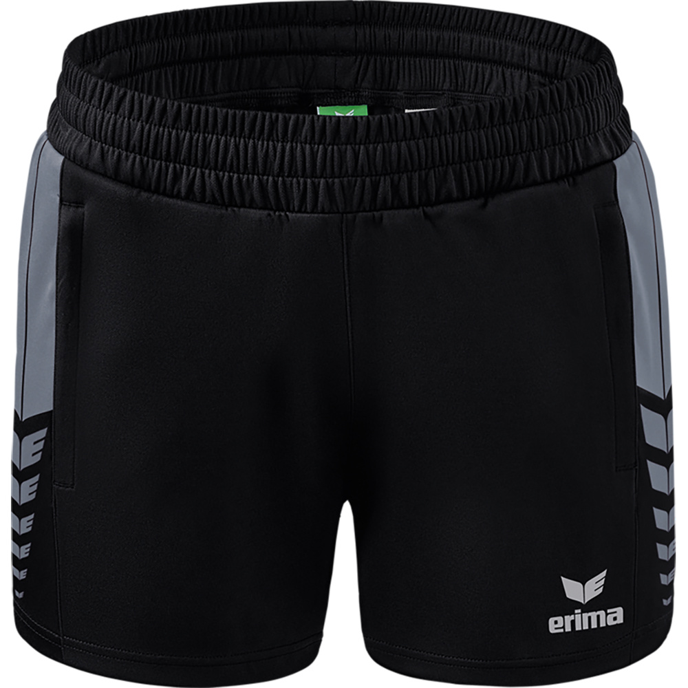 ERIMA SIX WINGS WORKER SHORTS, BLACK-SLATE GREY WOMEN. 