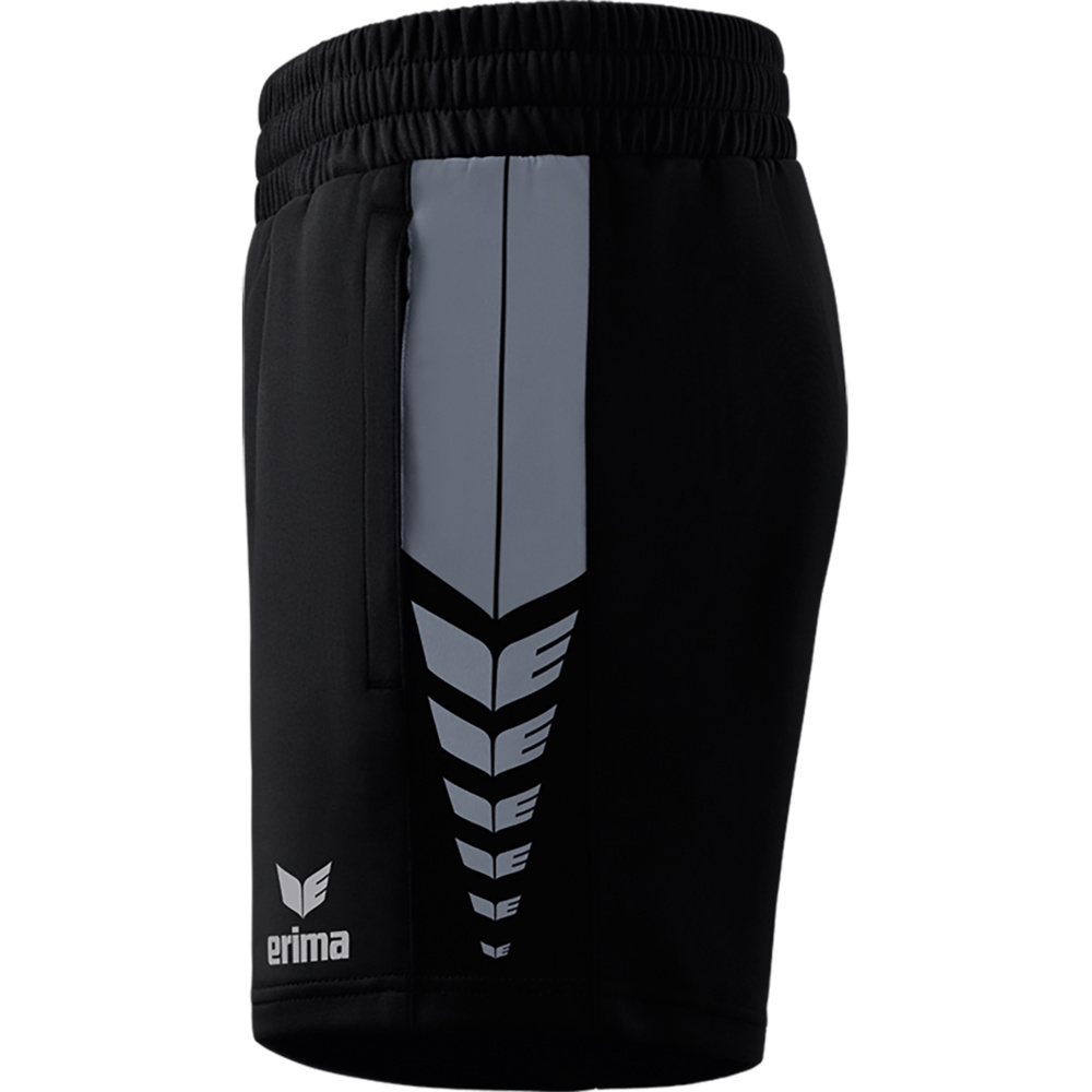 ERIMA SIX WINGS WORKER SHORTS, BLACK-SLATE GREY WOMEN. 