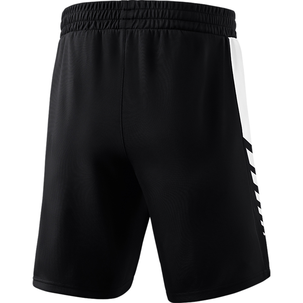 ERIMA SIX WINGS WORKER SHORTS, BLACK-WHITE KIDS. 