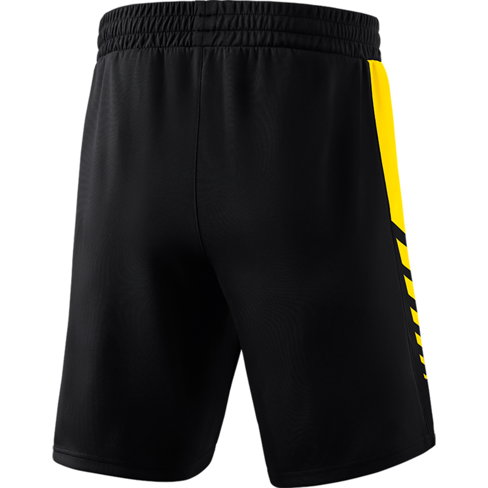 ERIMA SIX WINGS WORKER SHORTS, BLACK-YELLOW KIDS. 