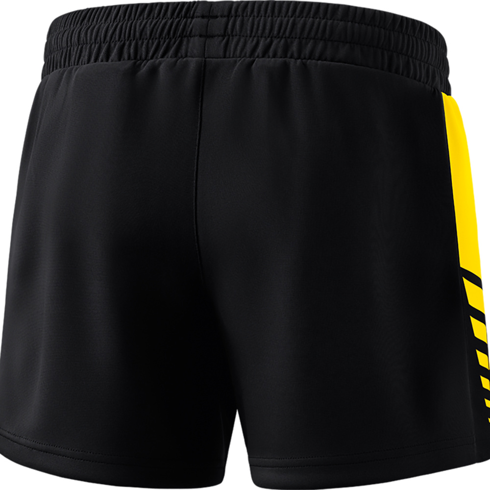 ERIMA SIX WINGS WORKER SHORTS, BLACK-YELLOW WOMEN. 