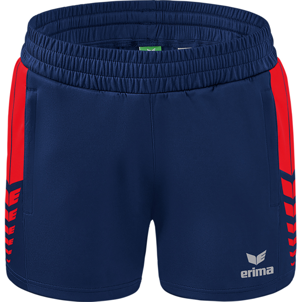 ERIMA SIX WINGS WORKER SHORTS, NEW NAVY-RED WOMEN. 