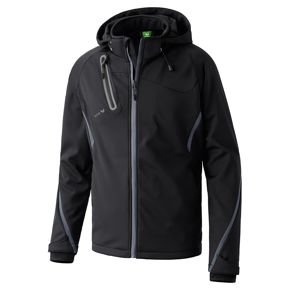 ERIMA SOFTSHELL JACKET FUNCTION, BLACK-ANTHRACITE KIDS. 