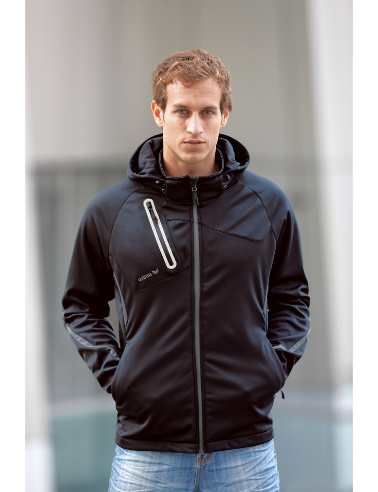 ERIMA SOFTSHELL JACKET FUNCTION, BLACK-ANTHRACITE MAN. 