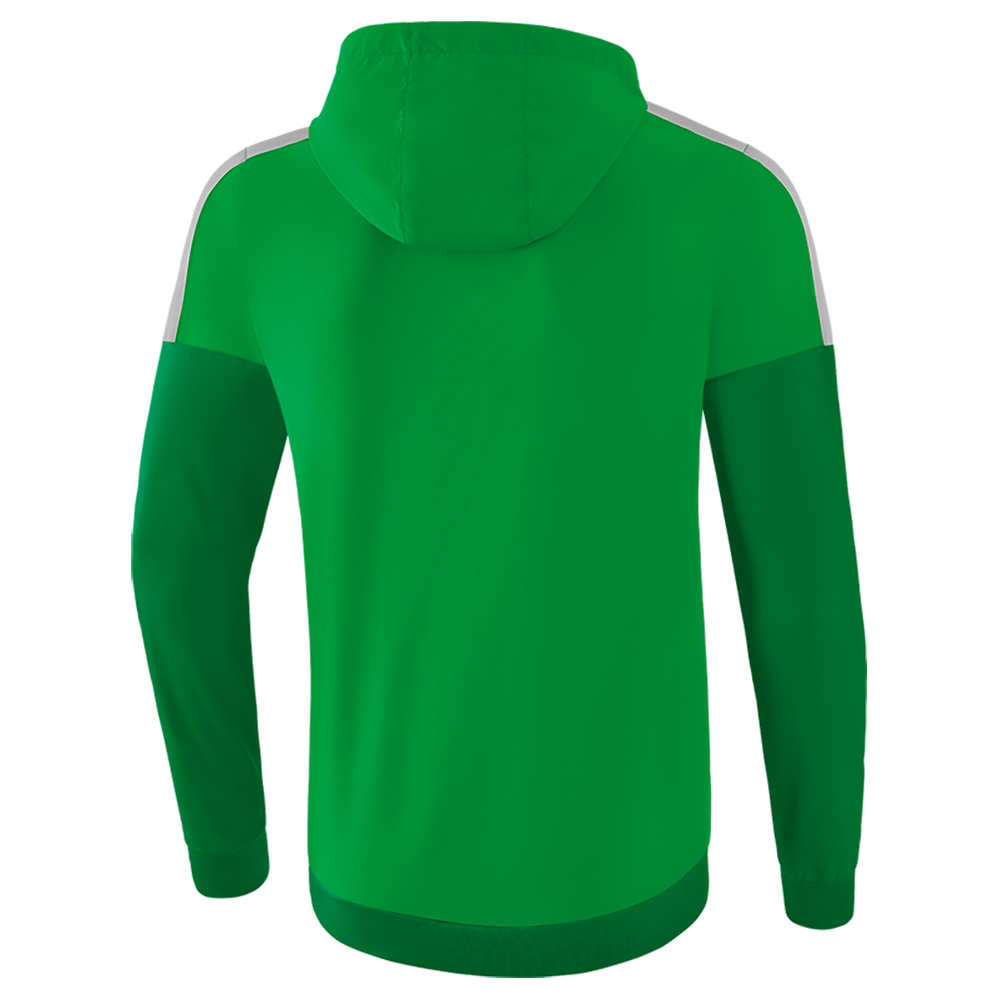 ERIMA SQUAD CHAQUETA CON CAPUCHA, VERDE-ESMERALDA-PLATA HOMBRE/UNISEX. 