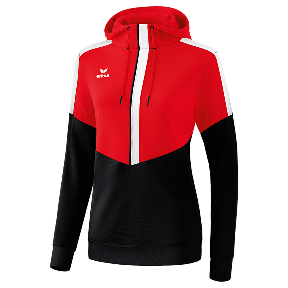 ERIMA SQUAD HOODY, RED-BLACK-WHITE WOMEN. 