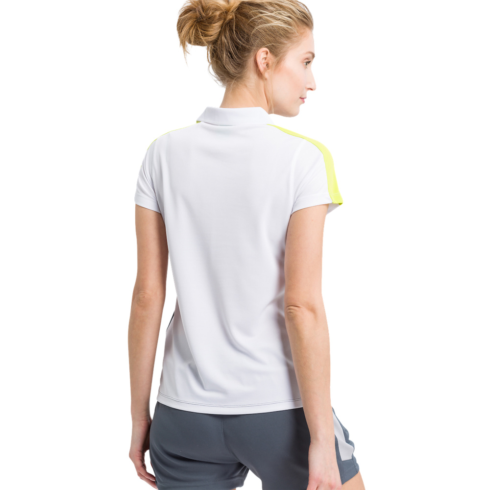 ERIMA SQUAD POLO, BLANCO-GRIS PIZARRA-LIMA MUJER. 