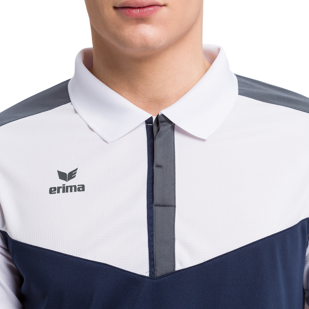 ERIMA SQUAD POLO, BLANCO-MARINO-GRIS PIZARRA HOMBRE. 