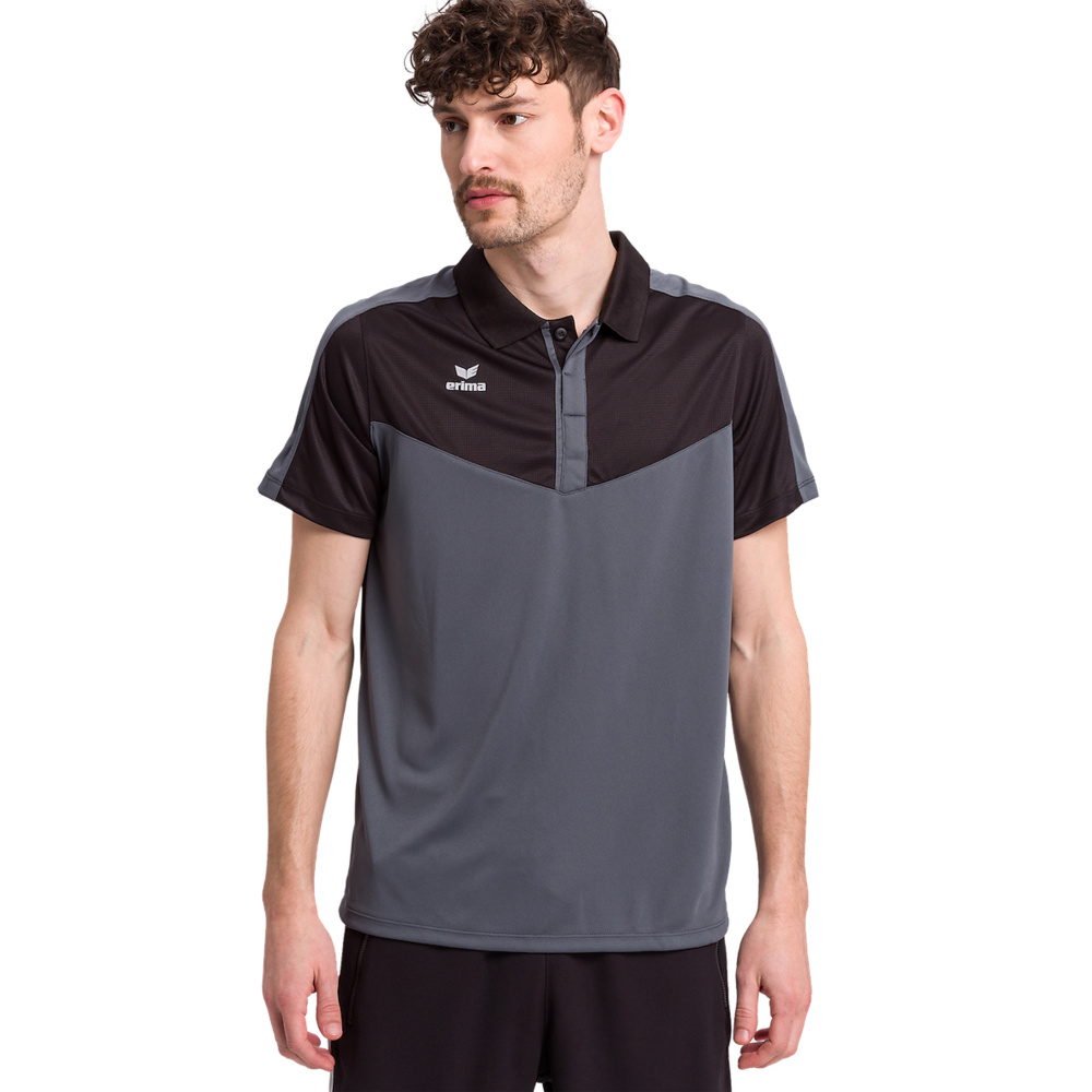 ERIMA SQUAD POLO, NEGRO-GRIS PIZARRA HOMBRE. 