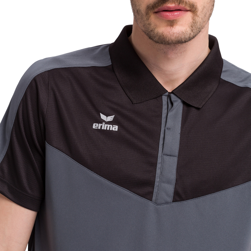 ERIMA SQUAD POLO, NEGRO-GRIS PIZARRA HOMBRE. 