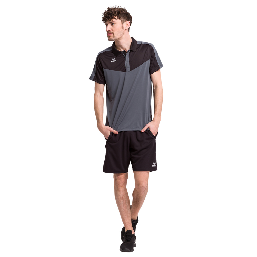 ERIMA SQUAD POLO, NEGRO-GRIS PIZARRA HOMBRE. 